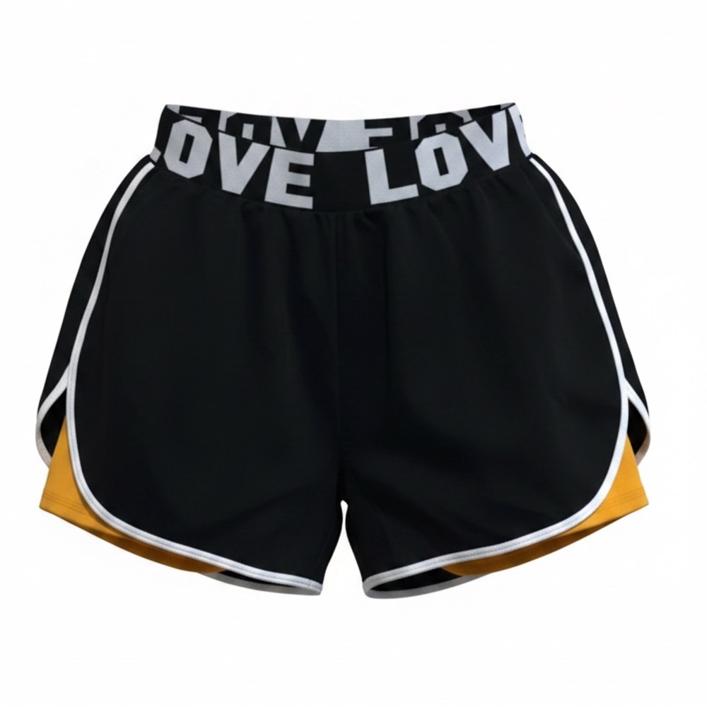 GM Fashion | Women's Black and Yellow Shorts w/ Hippy LOVE band | S/M